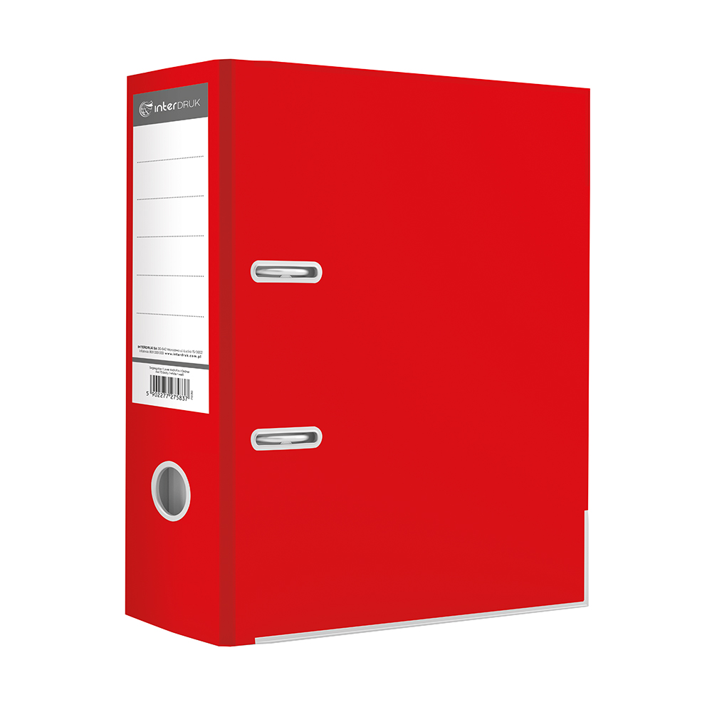 Segregator A4/75 dźwignia mat czerwony Interdruk